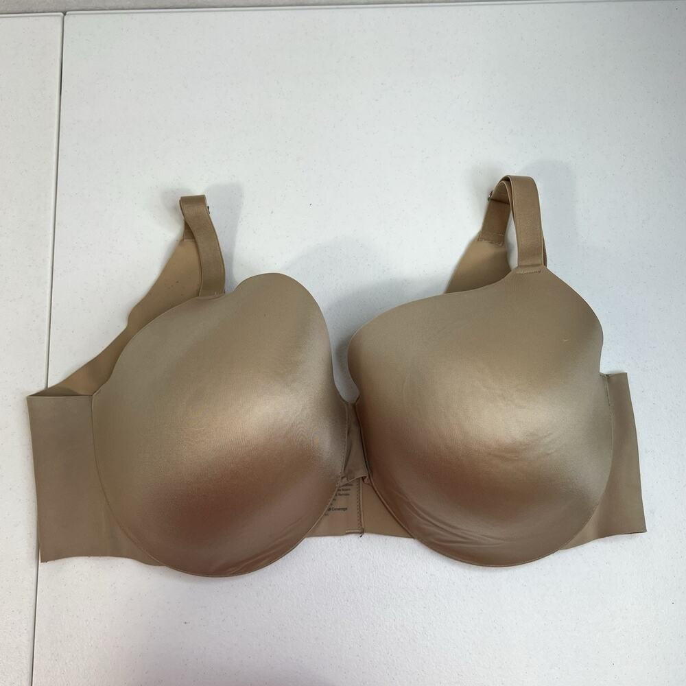 Soma 44DDD Vanishing Back Full Coverage Bra Underwire Smoothing T-Shirt Beige - Picture 3 of 13